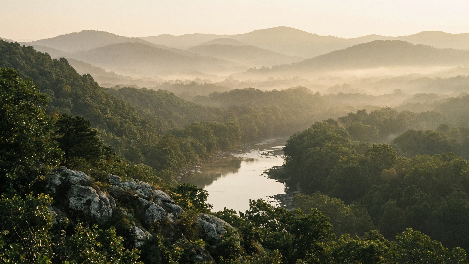 Rolling hills at dusk
